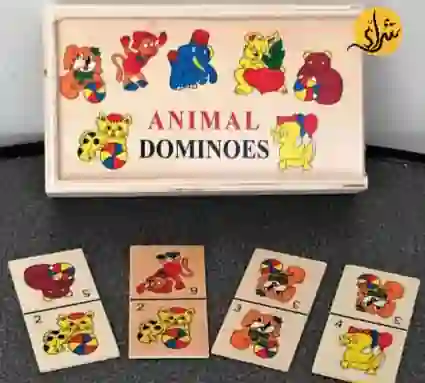 Wooden Animal-Shaped Domino Game